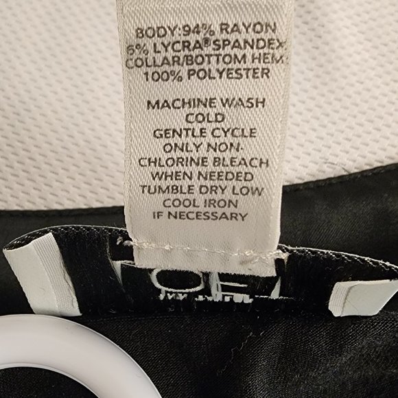 Pre-owned Ann Taylor Loft Petites Black Knit & Satin Trim with Shirred Bust SP - Picture 6 of 9